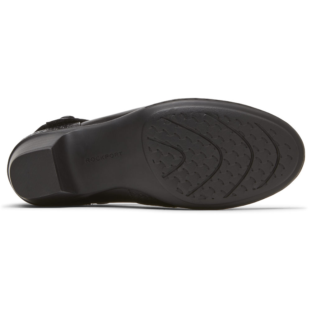 Womens Wedges - Rockport Cobb Hill Kailyn Asymmetrical Mary Jane - Black - GBOI80715
